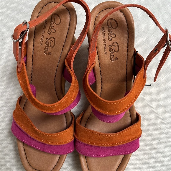 Suede wedge platform sandals - Picture 3 of 8